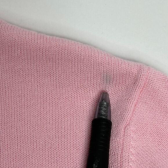 IZOD Pink/White/Gray Argyle Sweater Womens Size Small S Y2K 2000s 100% Cotton - Picture 11 of 11